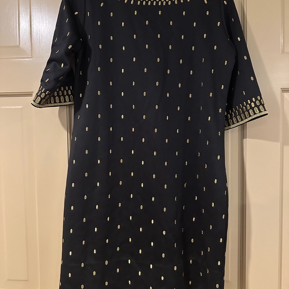 Gretchen Scott Designs Black and Gold Sheath Mini Dress - Picture 7 of 7